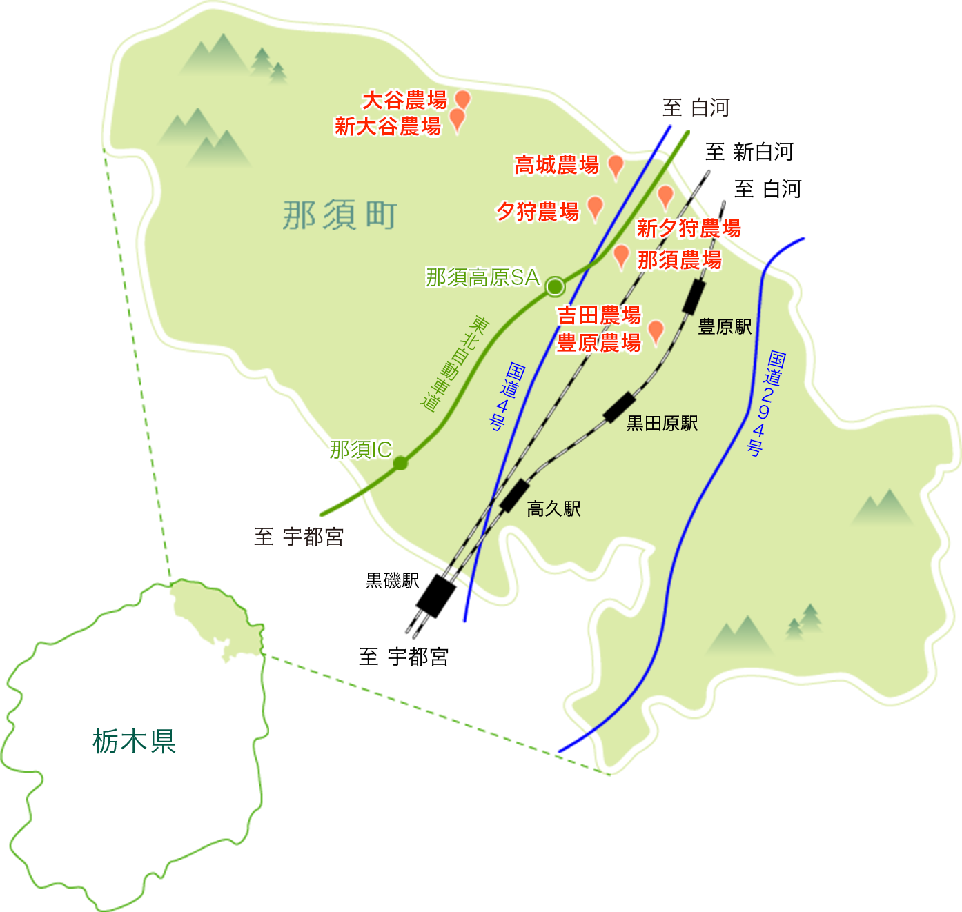 画像：栃木県・農場マップ